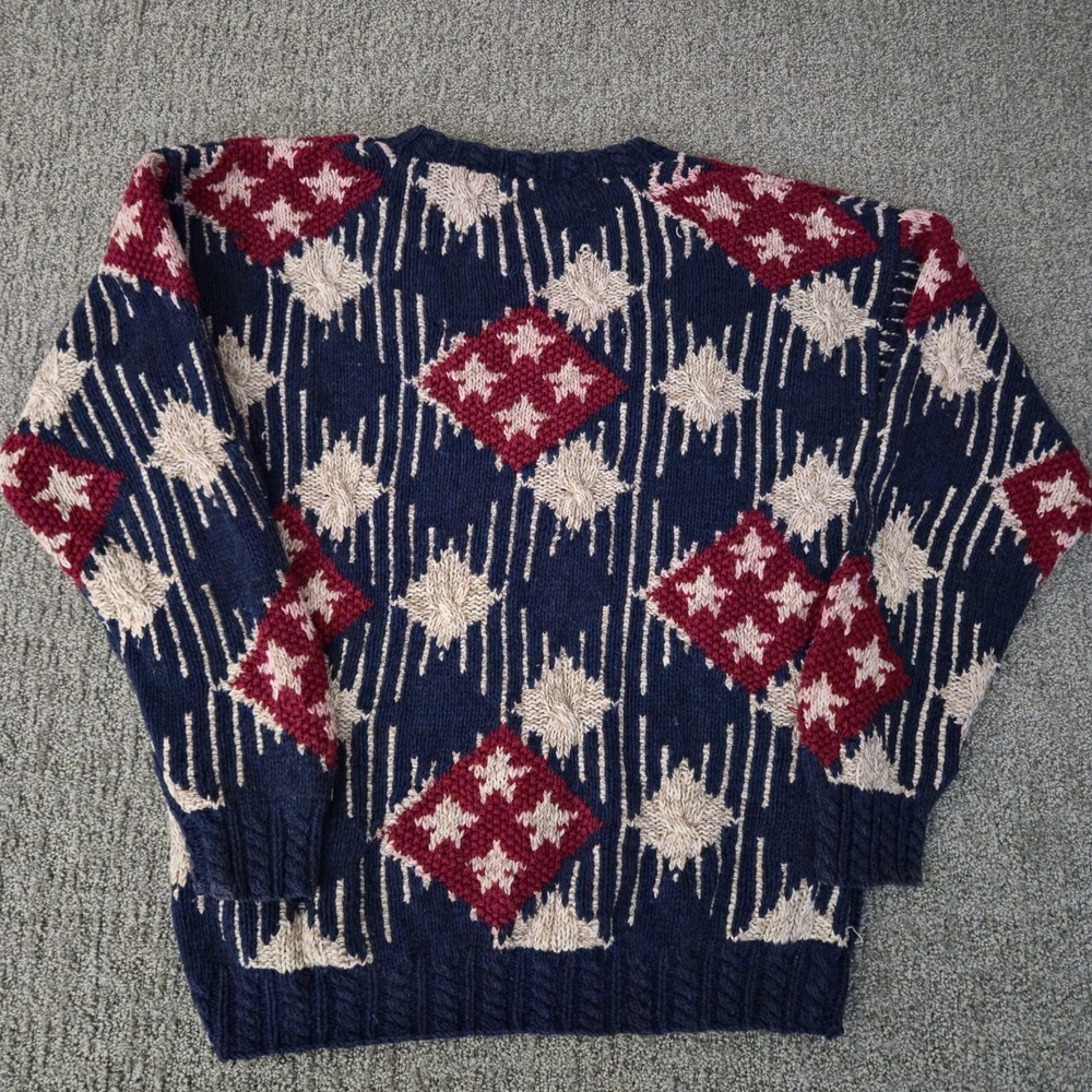 Vintage Northern Isles Americana Geometric Hand Knit Sweater Size M Cute - Picture 6 of 6
